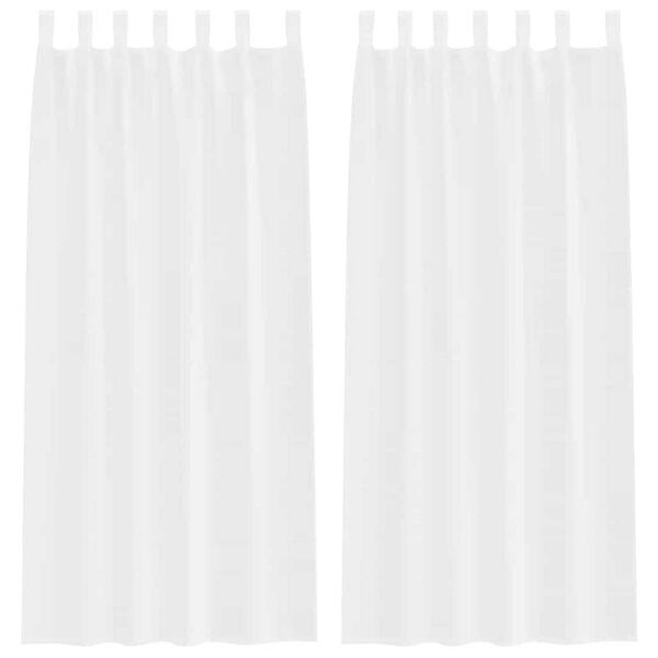 vidaXL Voile Gardin med gardiner 2 pcs Hvit 225 x 140 cm Polyester