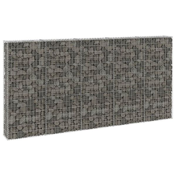 vidaXL Gabion med dekker galvanisert st&aring;l 300x30x150 cm