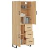 vidaXL Highboard sonoma eik 69,5x34x180 cm konstruert tre