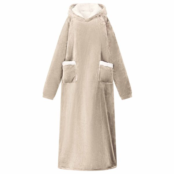 vidaXL Teppe-hettegenser Beige l Fleece og Flanell