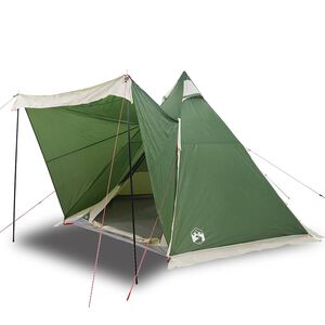 vidaXL Tipi-telt for camping 6 personer gr&oslash;nn vanntett