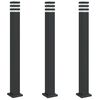 vidaXL Utend&oslash;rs gulvlamper med uttak 3 stk svart 110 cm aluminium