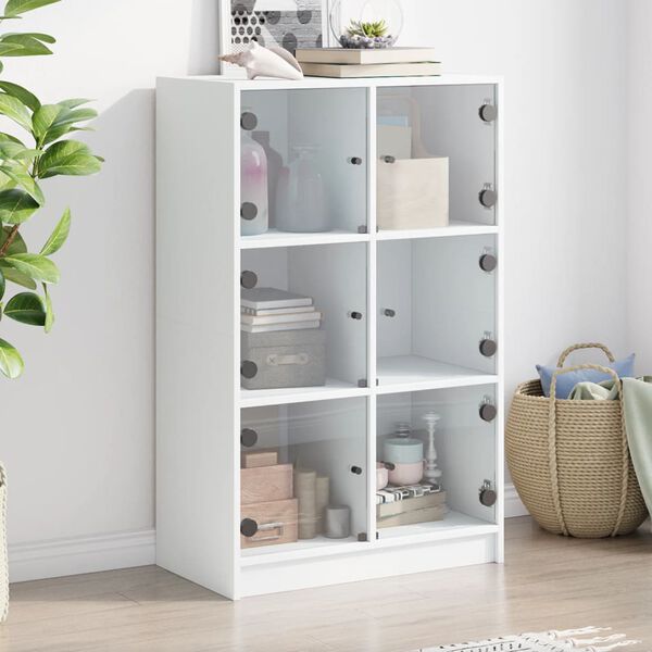 vidaXL Highboard med d&oslash;rer hvit 68x37x109 cm konstruert tre