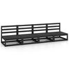 vidaXL 4-seters hagesofa svart heltre furu