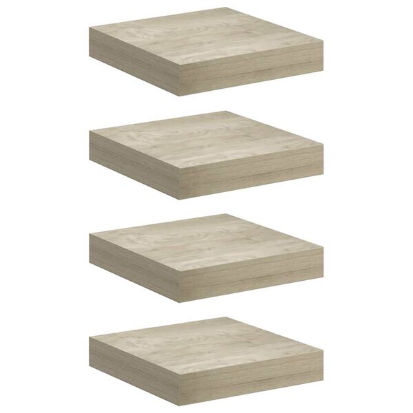 vidaXL Flytende vegghyller 4 stk eik 23x23,5x3,8 cm MDF