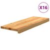 vidaXL Trappetrinn 16 stk lysebrun 70x25x2 cm heltre eik