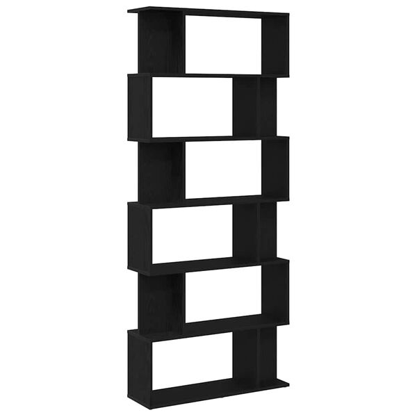 vidaXL Bokhylle svart eik 80x24x190,5 cm konstruert tre