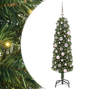 vidaXL Kunstig juletre med 150 LED gr&oslash;nn 120 cm PVC og st&aring;l og plast