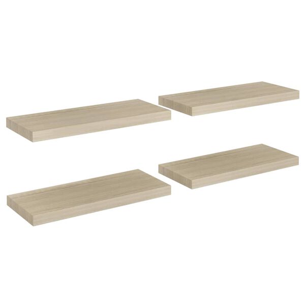 vidaXL Flytende vegghyller 4 stk eik 60x23,5x3,8 cm MDF