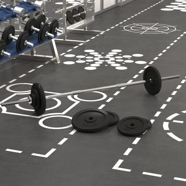 vidaXL Vektstang med skiver 60 kg st&oslash;pejern