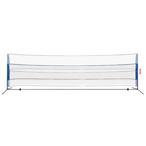 vidaXL Badmintonnett med fj&aelig;rballer 600x155 cm