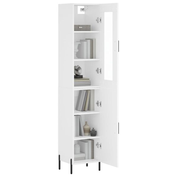 vidaXL Highboard hvit 34,5x34x180 cm konstruert tre