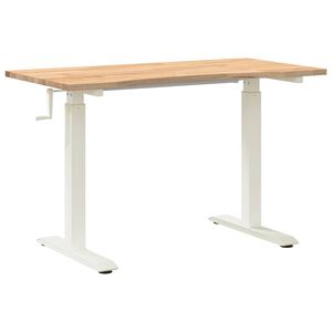 vidaXL Skrivebord Hvit og Naturlig 120 x 60 cm Massivt Eiketre