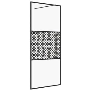 vidaXL Dusjvegg med klart ESG-glass 80x195 cm svart
