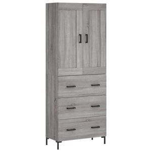 vidaXL Highboard gr&aring; sonoma 69,5x34x180 cm konstruert tre