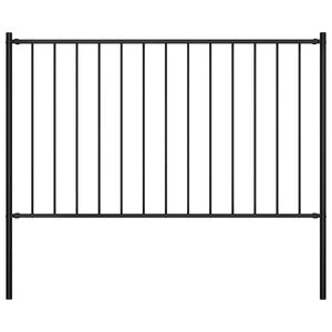 vidaXL Gjerdepanel Woerden med stolper st&aring;l 1,7x0,75 m svart