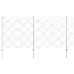 vidaXL Kjettinggjerde med stolpe 10 x 1,2 m Galvanisert st&aring;l S&oslash;lv Mesh