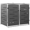 vidaXL S&oslash;ppeldunkskur dobbelt 138x77,5x115 cm rustfritt st&aring;l