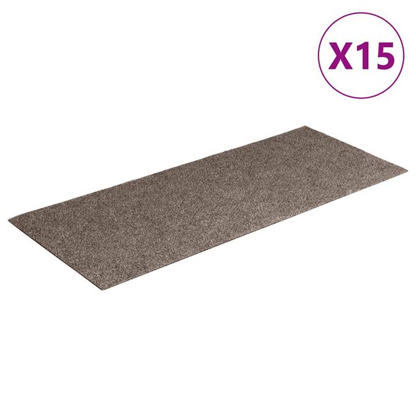 vidaXL Trappematter selvklebende 15 stk 60x25 cm beige rektangulære