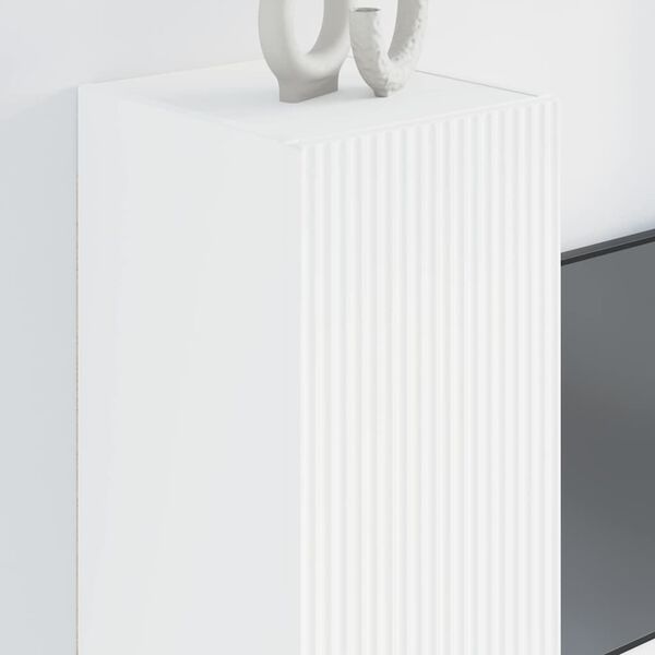 vidaXL TV Veggskap 2 pcs Hvit 30 x 31 x 80 cm Konstruert tre