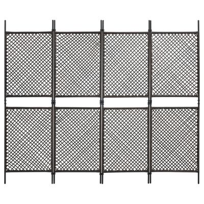 vidaXL Romdeler med 4 paneler polyrotting 240x200 cm brun