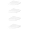 vidaXL Flytende hj&oslash;rnehyller 4 stk h&oslash;yglans hvit 25x25x3,8 cm MDF