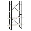 vidaXL Bokhylle 4 niv&aring;er hvit 80x30x140 cm heltre furu