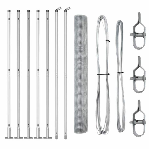 vidaXL Gjerde med innlegg. sølv 0.8 x 10 m Stål