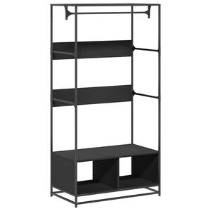 vidaXL Garderobe svart 90x50x180 cm konstruert tre