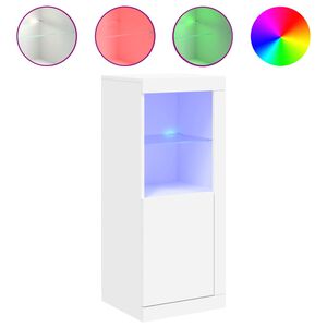 vidaXL Skjenk med LED-lys hvit 41x37x100 cm