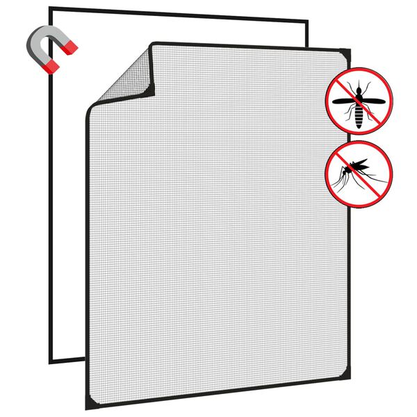 vidaXL Magnetisk insektskjerm for vindu antrasitt 100x120 cm