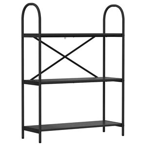 vidaXL Bokhylle 3 niv&aring;er 80 x 30 x 109 cm Konstruert tre Svart Eik