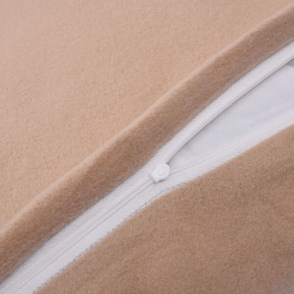 vidaXL Sengesett 4 deler fleece beige 155x200/80x80 cm