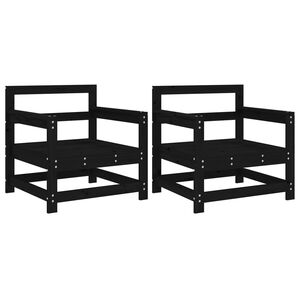 vidaXL Hagestoler 2 stk svart heltre furu