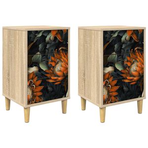 vidaXL Nattbordskap LOCHEM 2 stk. Sonoma eik 36 x 33 x 60 cm