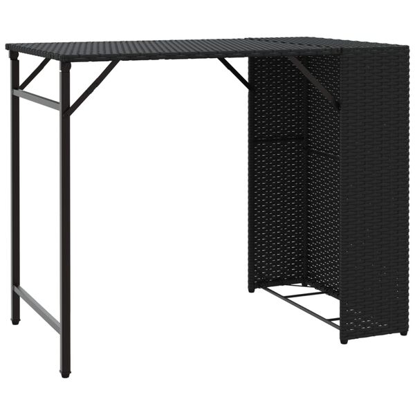 vidaXL Hagespisegruppe 5 deler sammenleggbar svart polyrotting