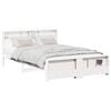 vidaXL Sengestamme med hylle Hvit 150 x 200 cm Massiv furu