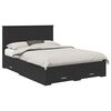 vidaXL Sengestamme med skuff Svart 135 x 190 cm Konstruert tre