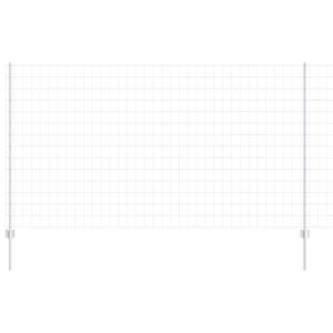 vidaXL Euro gjerdet med stolpe 10 x 1,4 m Galvanisert st&aring;l S&oslash;lv Mesh