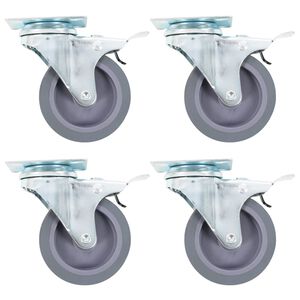 vidaXL Svinghjul med doble bremser 4 stk 75 mm