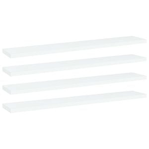 vidaXL Hylleplater 4 stk hvit 60x10x1,5 cm konstruert tre