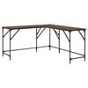vidaXL Skrivebord brun eik 149x149x75 cm konstruert tre