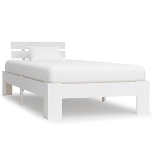 vidaXL Sengeramme hvit heltre furu 90x200 cm