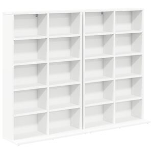 vidaXL CD skap 2 stk. Hvit 65 x 23,5 x 97,5 cm Konstruert tre