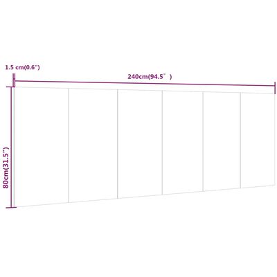 vidaXL Vegghengt sengegavl betonggrå 240x1,5x80 cm konstruert tre