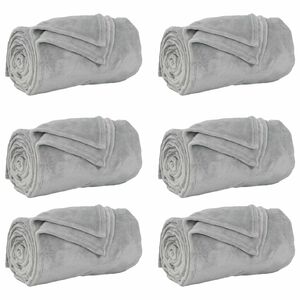 vidaXL Kastepledd 6 stk. Gr&aring; 240 x 270 cm 10.11 kg Fleece
