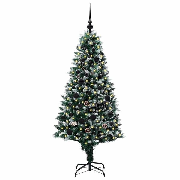 vidaXL Kunstig juletre med 150 LED grønn 150 cm PVC og Stål og Plast