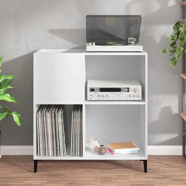 vidaXL Hifi-benk hvit 84,5x38x89 cm konstruert tre