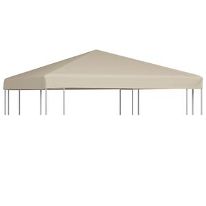 vidaXL Toppduk til paviljong 310 g/m&sup2; 3x3 m beige