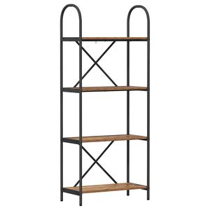 vidaXL Bokhylle 4 niv&aring;er 60 x 30 x 146 cm Konstruert tre Gammelt tre
